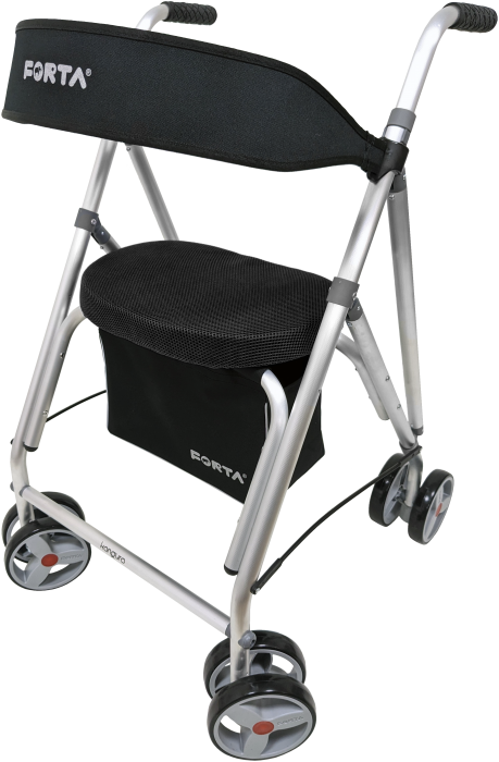 Rollator de 8 ruedas de hasta 130kg con asiento, respaldo y bolsa