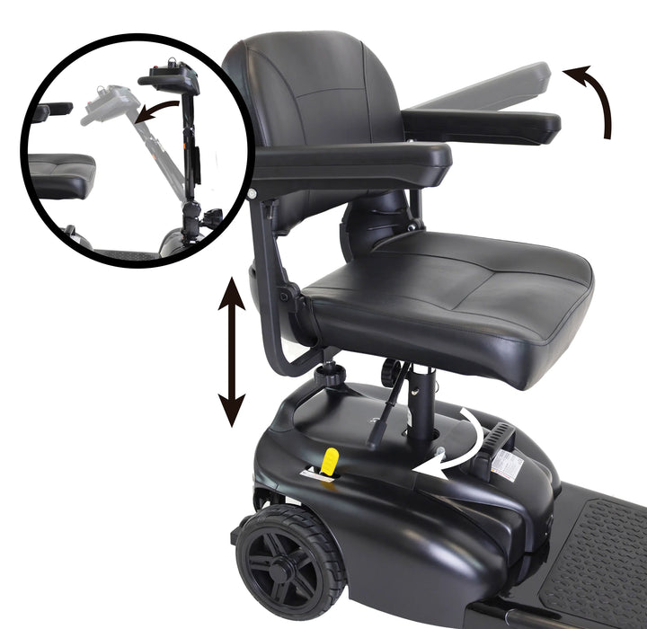 Scooter eléctrica desmontable para adultos con asiento acolchado giratorio