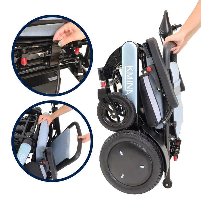 Silla de ruedas eléctrica K10074 plegable y ligera de 25kg con motores de 350W