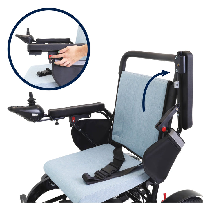 Silla de ruedas eléctrica K10074 plegable y ligera de 25kg con motores de 350W