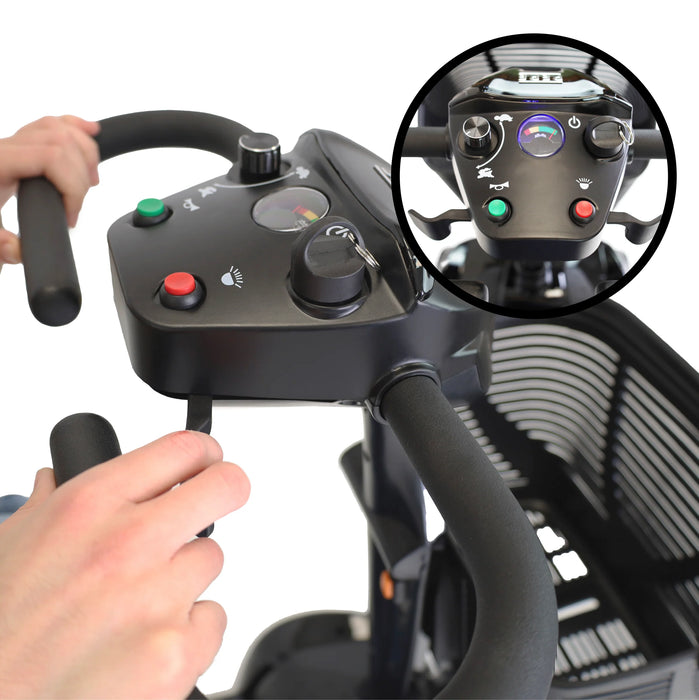 Scooter eléctrica desmontable para adultos con asiento acolchado giratorio