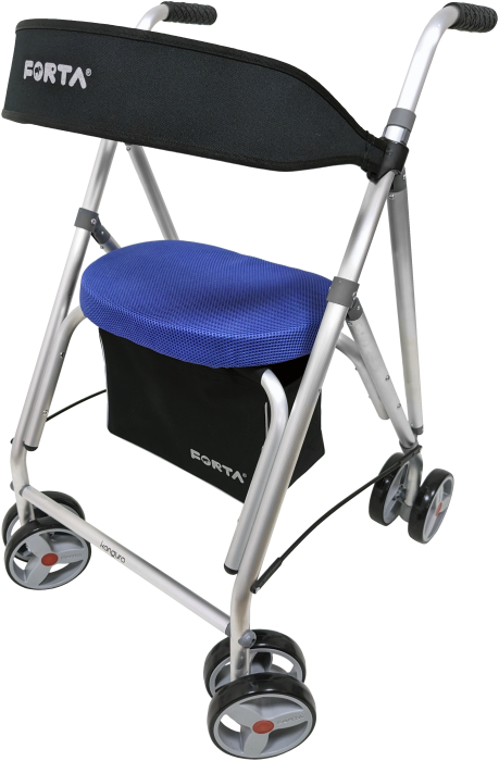 Rollator de 8 ruedas de hasta 130kg con asiento, respaldo y bolsa