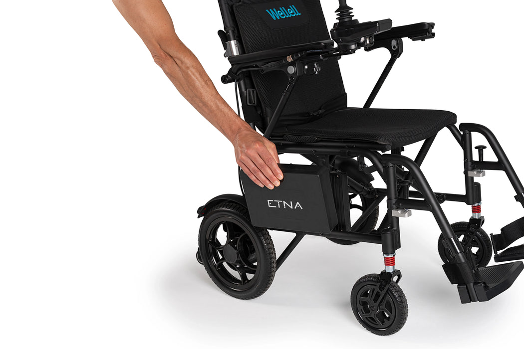 Silla de ruedas eléctrica ETNA de aluminio, plegable y ligera de 17kg