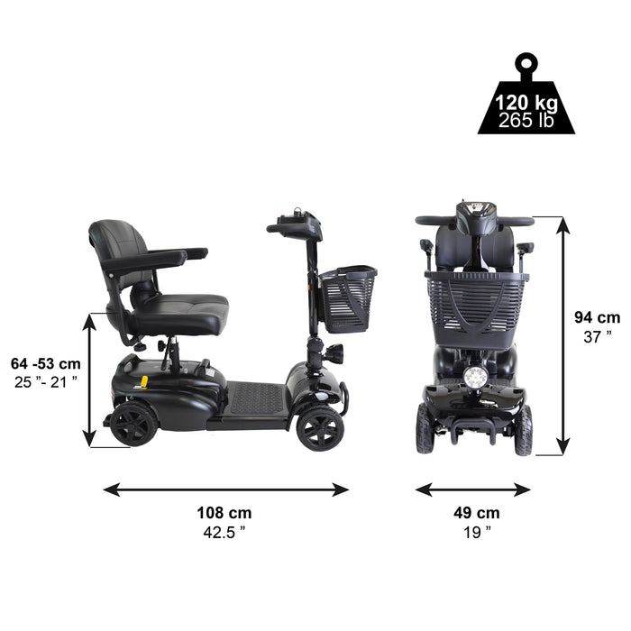 Scooter eléctrica desmontable para adultos con asiento acolchado giratorio