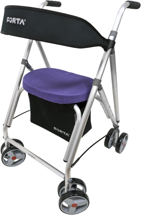 Rollator de 8 ruedas de hasta 130kg con asiento, respaldo y bolsa