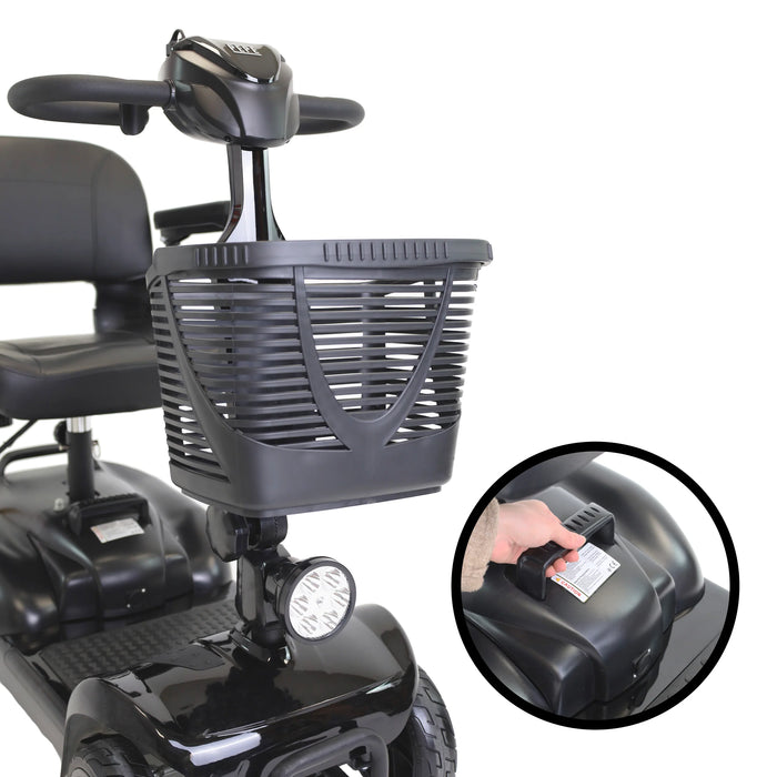 Scooter eléctrica desmontable para adultos con asiento acolchado giratorio