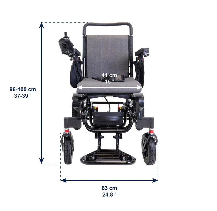 Silla de ruedas eléctrica K10074 plegable y ligera de 25kg con motores de 350W