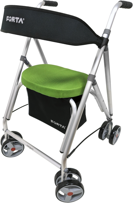 Rollator de 8 ruedas de hasta 130kg con asiento, respaldo y bolsa
