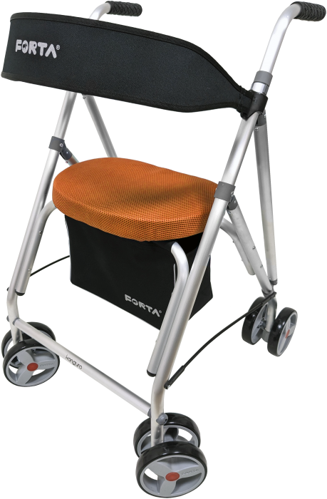 Rollator de 8 ruedas de hasta 130kg con asiento, respaldo y bolsa