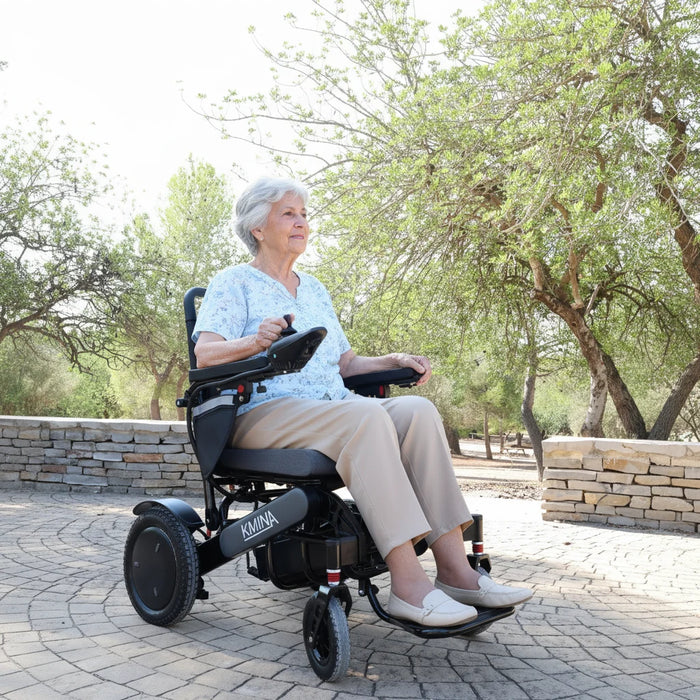Silla de ruedas eléctrica K10074 plegable y ligera de 25kg con motores de 350W