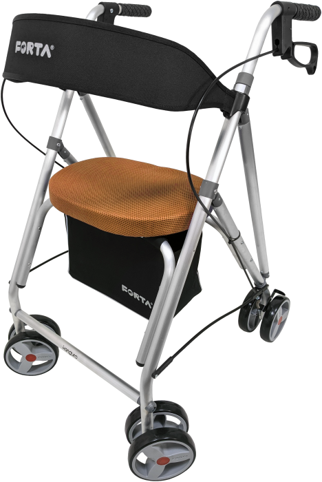 Rollator de aluminio ligero con asiento regulable y respaldo