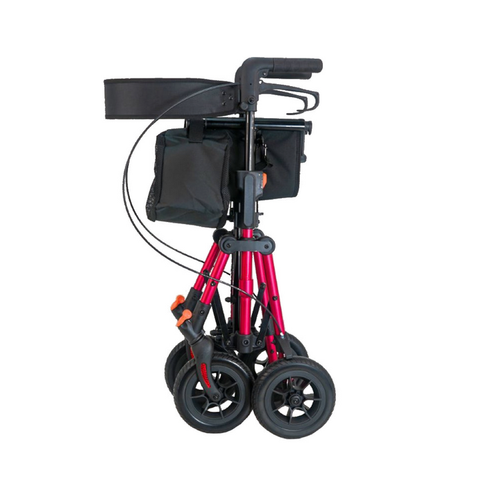 Rollator 2125 Compact de Aluminio con Sistema de Plegado y Frenos Rojo