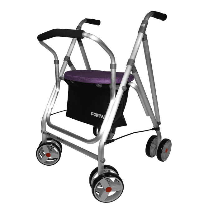 Rollator de 8 ruedas Kanguro HD de hasta 130kg con asiento, respaldo y bolsa