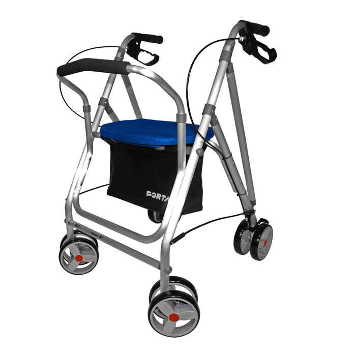 Rollator de aluminio ligero Kanguro F1 con asiento regulable y respaldo