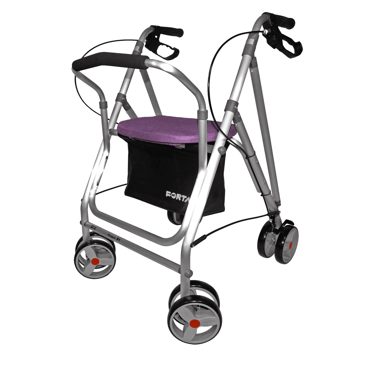 Rollator de aluminio ligero Kanguro F1 con asiento regulable y respaldo