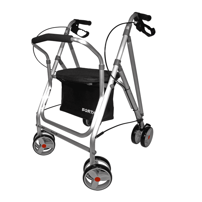 Rollator de aluminio ligero Kanguro F1 con asiento regulable y respaldo