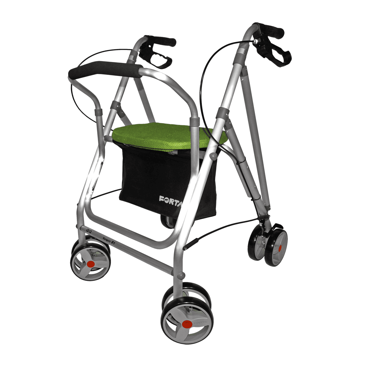 Rollator de aluminio ligero con asiento regulable y respaldo