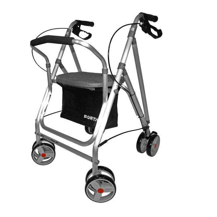 Rollator de aluminio ligero Kanguro F1 con asiento regulable y respaldo