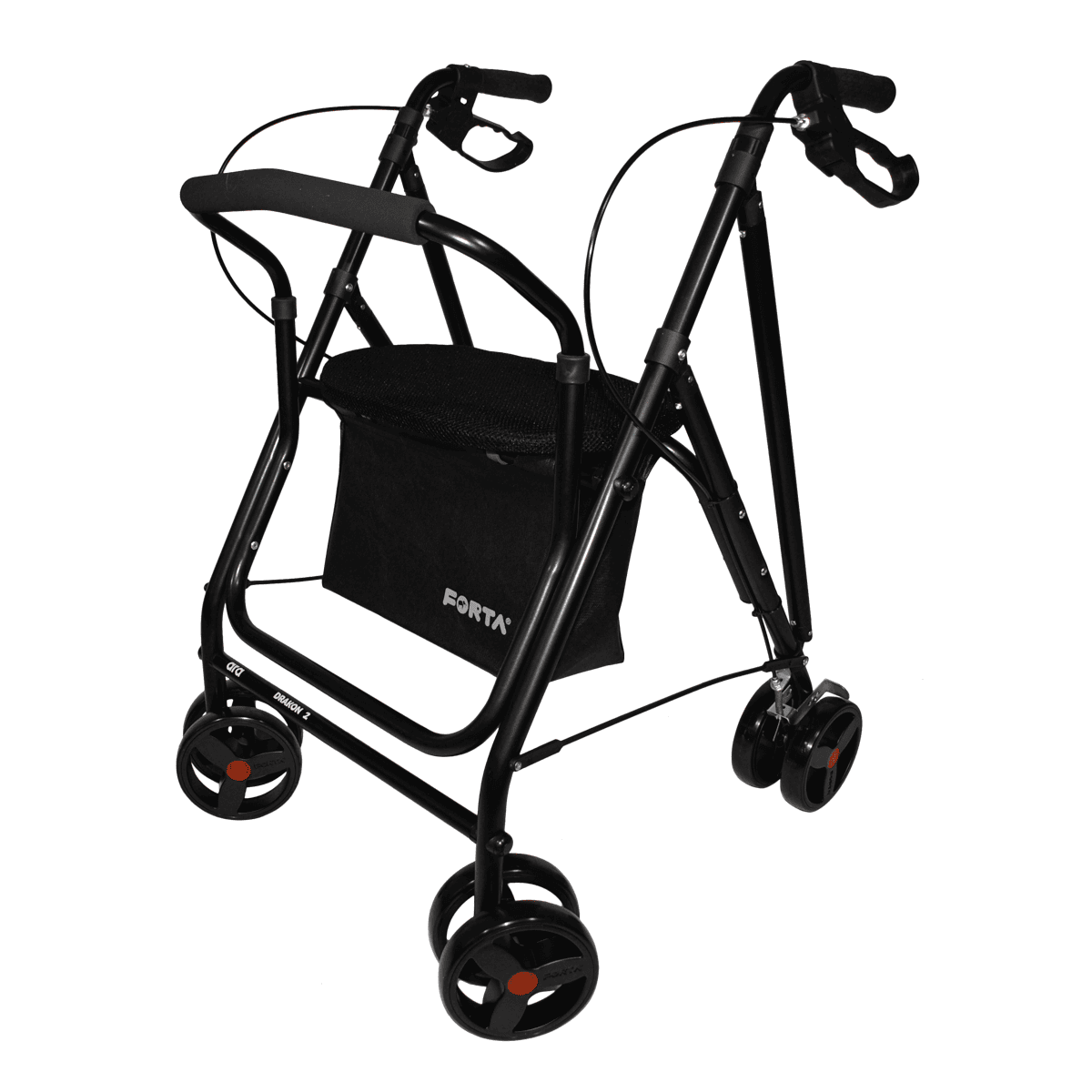 Andador Drakon 2 plegable de 8 ruedas con asiento transpirable regulable y cesta