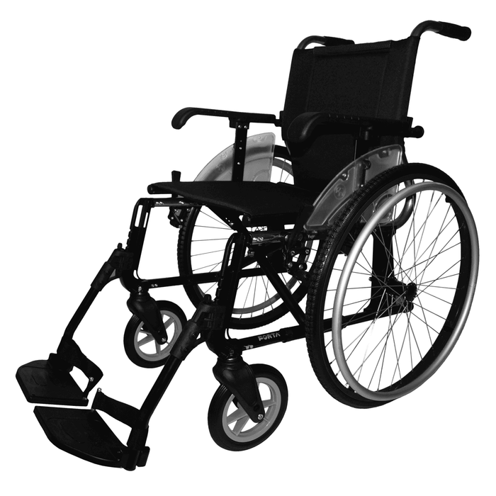 Silla de ruedas Line manual auto propulsable de aluminio con reposapiés extraibles y regulables