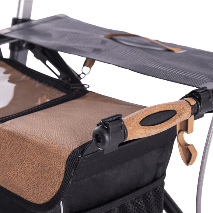 Rollator de Carbono Saljol Ultraligero – Andador Premium con Frenos Ajustables, Ruedas de 25 cm, Bolsa Extraíble y Reflectores – Tallas M y L – Hasta 150 kg