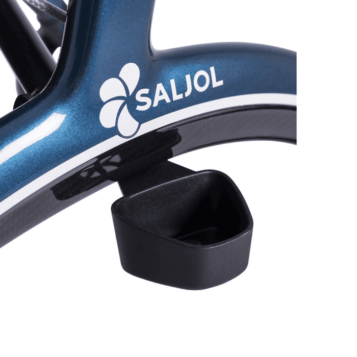 Rollator de Carbono Saljol Ultraligero – Andador Premium con Frenos Ajustables, Ruedas de 25 cm, Bolsa Extraíble y Reflectores – Tallas M y L – Hasta 150 kg
