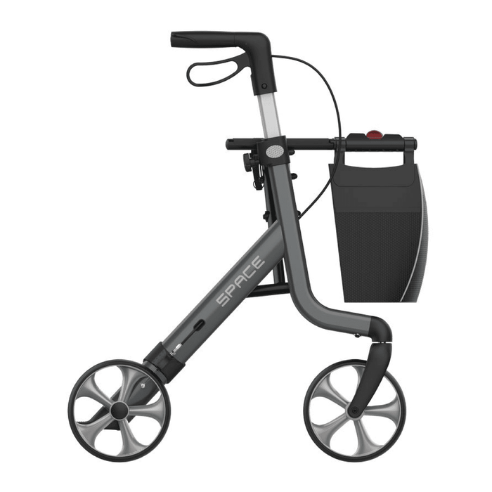 Rollator Space fuerte y ligero que soporta hasta 150kg con ruedas antideslizantes