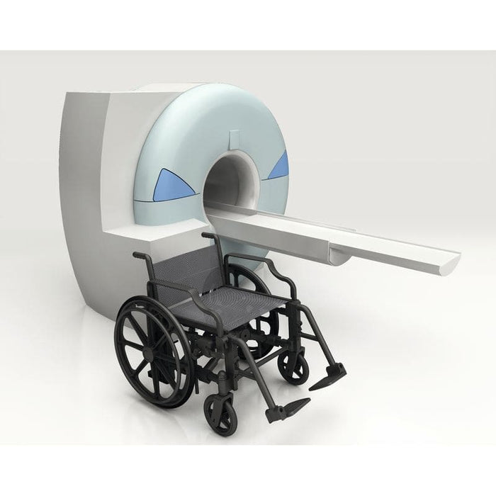Silla de ruedas 100% nylon negra sin ninguna pieza metálica ideal para resonancias y aereopuertos