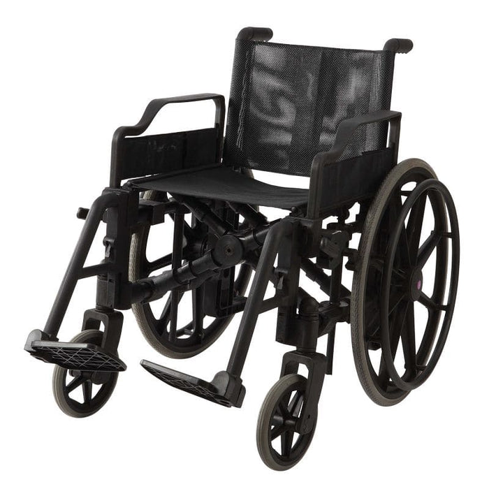 Silla de ruedas 100% nylon negra sin ninguna pieza metálica ideal para resonancias y aereopuertos