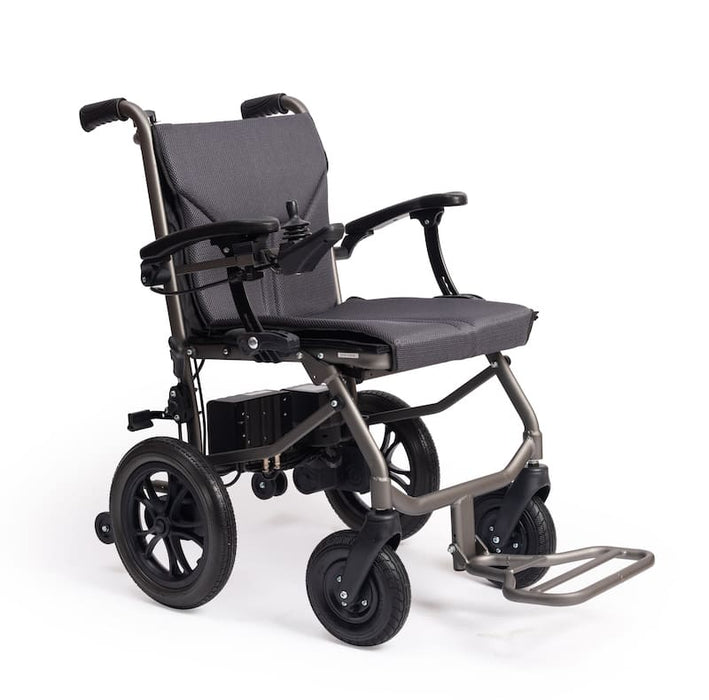 Silla eléctrica plegable ligera de 15kg con mando para acompañante y cinturón