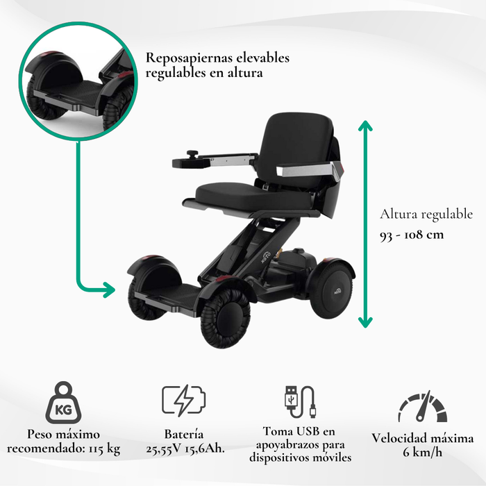 Silla de ruedas eléctrica plegable automática M4