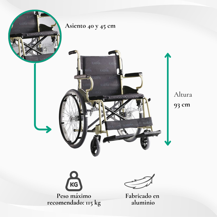 Silla de ruedas ultra ligera autopropulsable